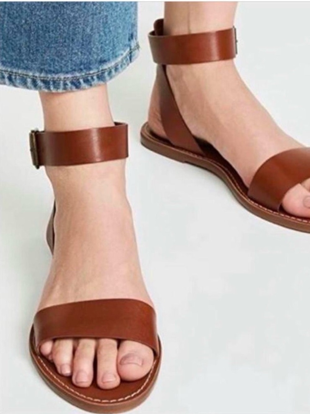Madewell The Boardwalk Ankle-Strap Sandal in Leather